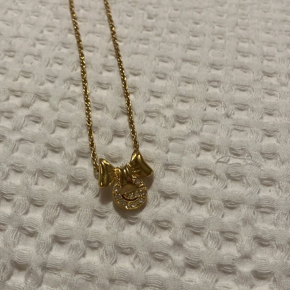 Givenchy Necklace - G Bow Rhinestone- Gold Plated - Picture 3 of 7